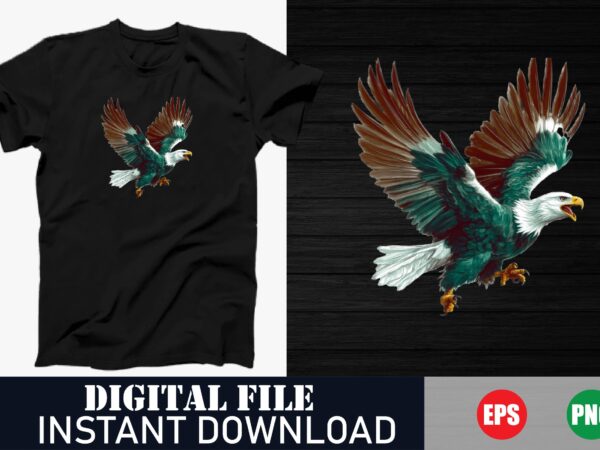 Majestic eagle patriotic vector t-shirt design, fierce eagle silhouette graphic tee, vintage eagle american flag t-shirt, minimalist flying