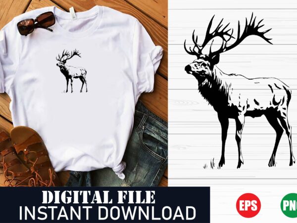 Minimalist deer vector art t-shirt design for nature lovers, vintage deer silhouette hunting t-shirt design , geometric deer head forest