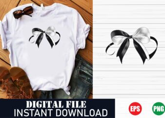 Stylish Ribbon Graphic for T-Shirts, Elegant Ribbon Vector T-Shirt Design, Creative Ribbon Illustration for Apparel, Modern Ribbon Vector