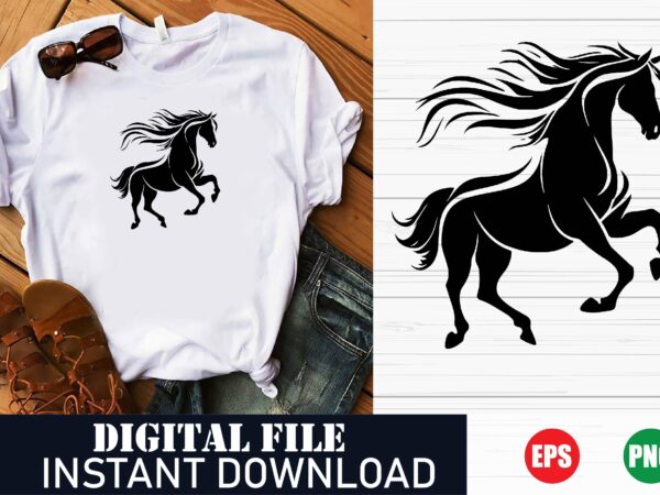 Horse power t-shirt design, horse crazy t-shirt design, horse lover t-shirt design, wild horse t-shirt design, horse spirit t-shirt design