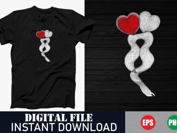 Heart vector t-shirt design, vector heart t-shirt graphics, love heart t-shirt designs, cute heart vector illustrations for tees