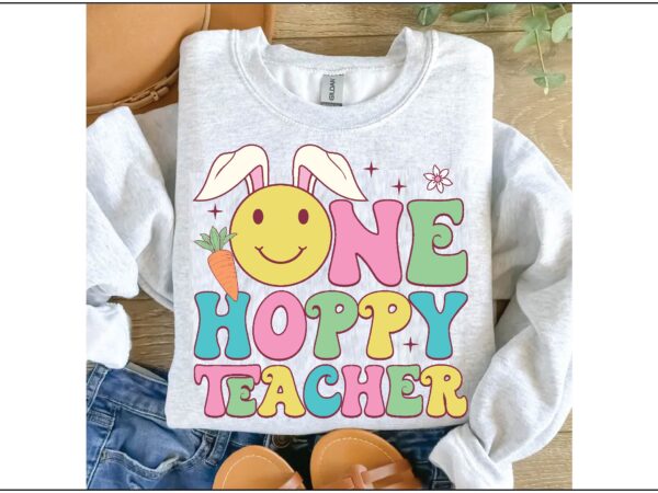 One hoppy teacher png t shirt design online