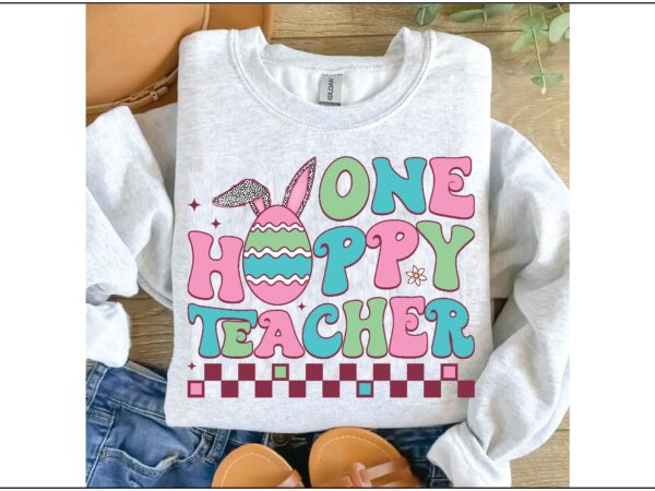 One hoppy teacher png t shirt design online