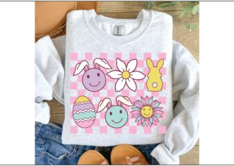 Retro Easter Sublimation t shirt design online