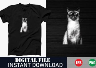 Adorable Siamese Cat T-Shirt, Cute Siamese Kitten Tee, Playful Siamese Cat Graphic Tee, Siamese Cat Lover T-Shirt