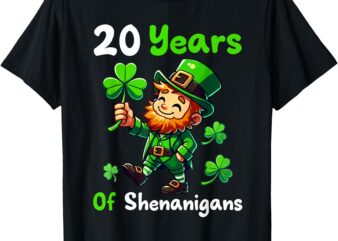 20 Years Of Shenanigans 20th Birthday St. Patrick’s Day Boy T-Shirt