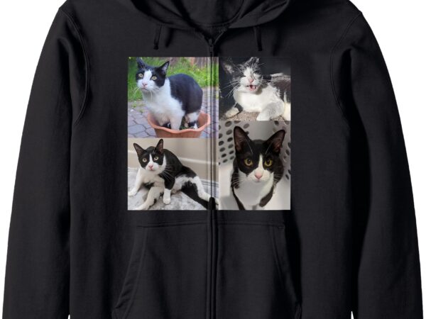 2025 tuxedo cat sweater 1 zip hoodie