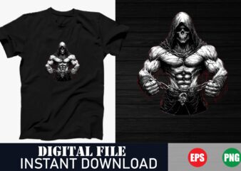 Gym Skull Fitness Motivation Bodybuilding T-Shirt Design, Workout Skull Bodybuilding Fitness Man T-Shirt , Bodybuilding Fitness Skull Man