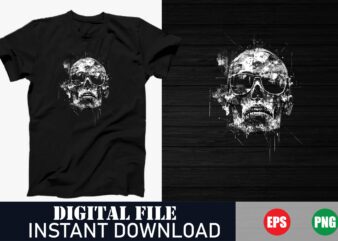 Skull illustration vector t-shirt design, edgy skull graphic tee, vintage skull design, gothic skull art - vector graphic tee