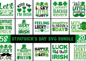 St.Patrick’s day SVG Bundle,St Patrick’s Day Kids Svg Bundle, Little Bit Lucky Charm Svg, Kids St Patricks Day, Irish Svg, St Patrick’s Day,