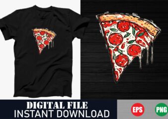 Pizza Lover Vector Art T-Shirt Design, Pizza Vector T-Shirt Design, Cheesy Pizza Vector Design, Retro Pizza Slice T-Shirt Design