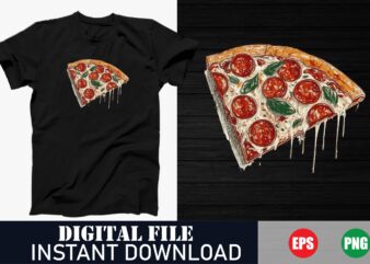 Pizza Lover Vector Art T-Shirt Design, Funny Pizza Slice Graphic Tee Design, Retro Pizza Party T-Shirt