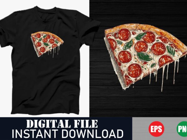 Pizza lover vector art t-shirt design, funny pizza slice graphic tee design, retro pizza party t-shirt