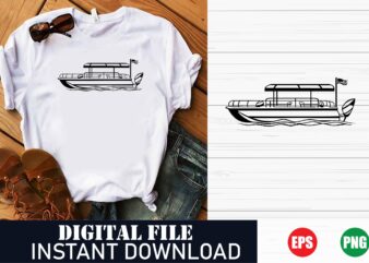 Minimalist Boat and Anchor T-Shirt Design, Vintage Sailboat Illustration T-Shirt, Boat and Sunset Nautical T-Shirt, Nautical Boat Vector Art