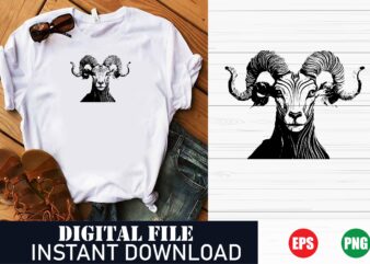 Minimalist Goat Face Vector T-Shirt Design, Tribal Goat Head Art Graphic Tee , Funny Goat Face Illustration, Retro Goat Face Vector Print