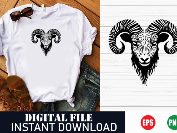 Goat face vector art t-shirt design – bold animal graphic tee, minimalist goat face illustration , edgy goat face vector graphic t-shirt