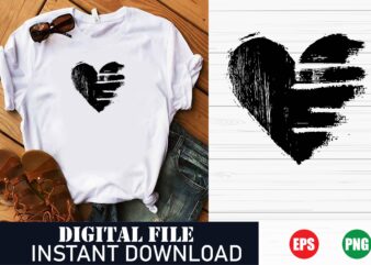 Vintage Heart Retro Graphic T-Shirt Design, Retro Heart Vector Art Vintage , Classic Vintage Heart Illustration