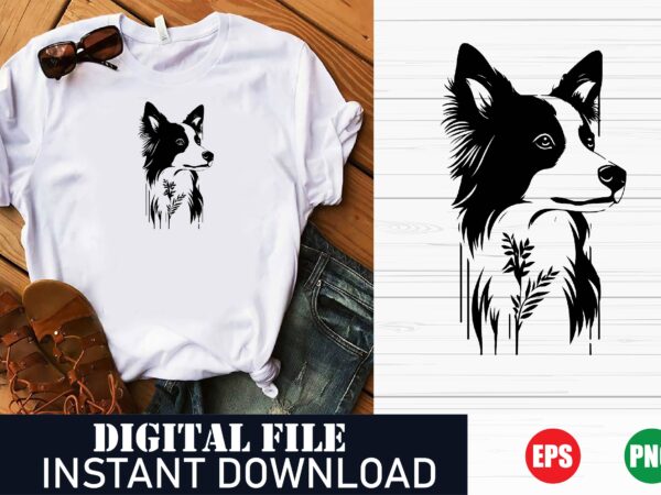 Cute dog vector art t-shirt design for dog lovers, minimalist dog illustration graphic tee for dog owners, dog lover gift