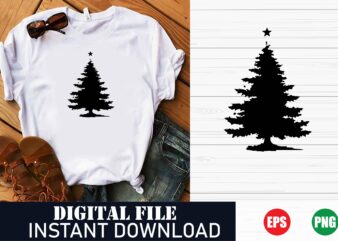 Funny Christmas Tree Sweater Design, Trendy Christmas Tree Apparel, Merry Christmas Pine Tree Vector T-Shirt, Festive Holiday Tree Graphic