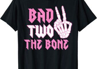 Bad Two The Bone Party Decorations Boy Girl 2nd Birthday T-Shirt