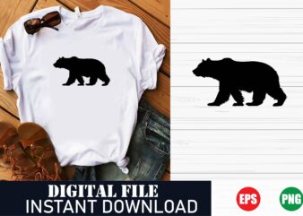 Cool Bear Vector T-Shirt Design, Trendy Bear Graphic Tee, Minimalist Bear Line Art T-Shirt