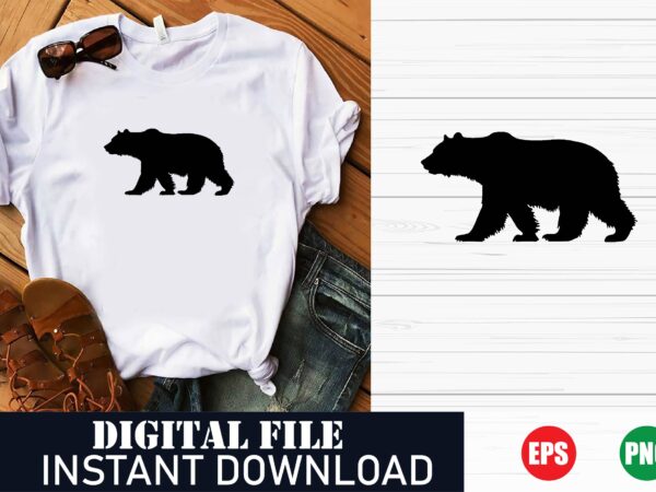 Cool bear vector t-shirt design, trendy bear graphic tee, minimalist bear line art t-shirt