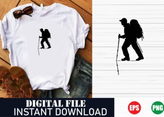 Hiking Adventure Silhouette T-Shirt, Explore the Outdoors Backpacking Tee, Wanderlust Hiking and Backpacking T-Shirt