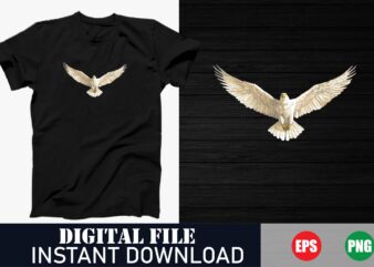 Majestic Eagle Vector T-Shirt Design, Freedom Eagle Graphic Tee, American Eagle Patriotic T-Shirt, Cool Eagle Line Art T-Shirt