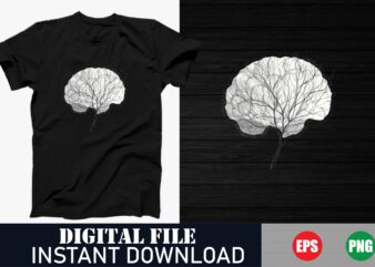 Human Brain Vector T-Shirt, Mind Power Brain Graphic Tee, Intelligent Brain Anatomy T-Shirt, Brain Science Art T-Shirt