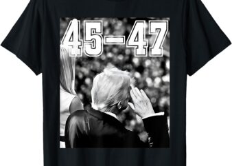 45-47 President Trump Military Salutes On Final Vintage T-Shirt