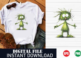 Cute Cartoon Virus T-Shirt, Kawaii Virus Vector Tee, Funny Cartoon Germ T-Shirt Design, Adorable Virus Character Tee