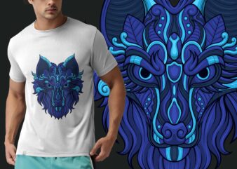 Blue wolf design