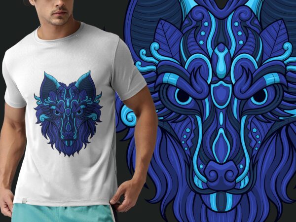 Blue wolf design