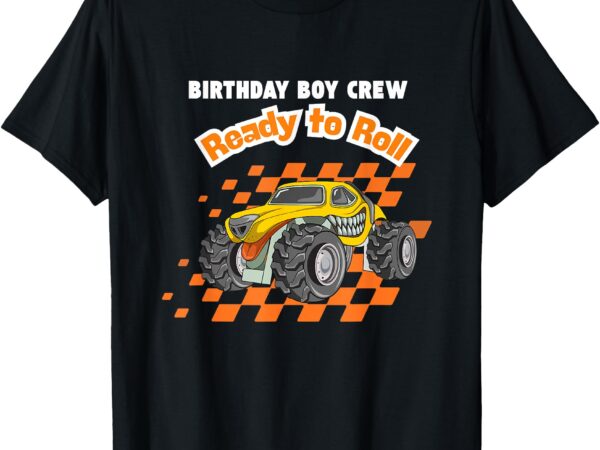 5 year old 5th birthday boy crew monster truck graphic t-shirt