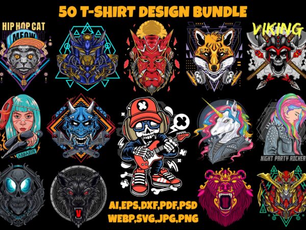 50 t-shirt design bundle