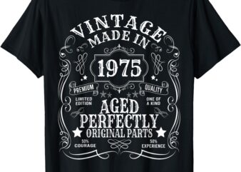 50th Birthday Man Woman 50 Years 1975 Decorative Funny Gift T-Shirt