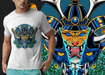 Samurai Tiger – T-shirt Design ( AI, EPS, PNG, JPG )