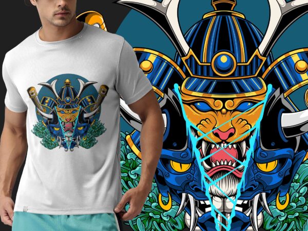 Samurai tiger – t-shirt design ( ai, eps, png, jpg )