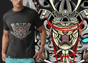 Samurai Tiger – T-shirt Design ( AI, EPS, PNG, JPG )