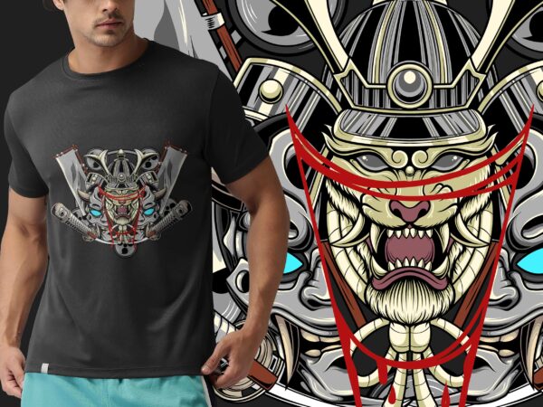 Samurai tiger – t-shirt design ( ai, eps, png, jpg )