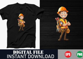 Cute Cartoon Mechanical Engineer T-Shirt, Funny Mechanical Engineer Gift Tee, Future Mechanical Engineer T-Shirt, Cartoon Robot Engineer