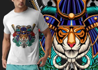 Samurai Tiger – T-shirt Design ( AI, EPS, PNG, JPG )