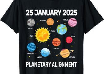 7 Aligned planets Planetary Alignment in 25 January 2025 T-Shirt