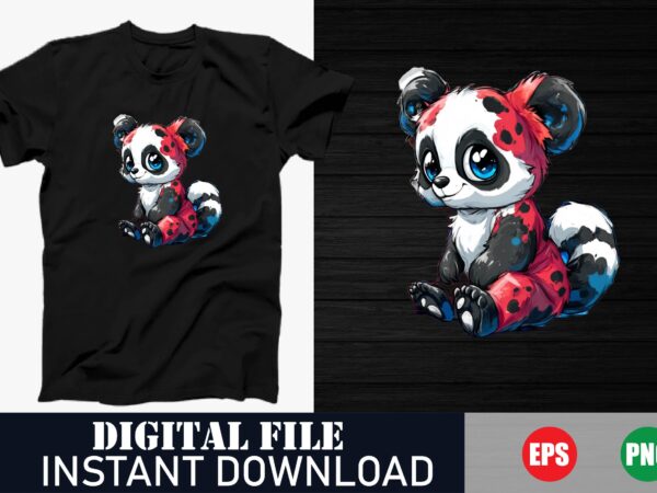 Kawaii panda bear graphic tee, cute cartoon panda t-shirt, funny panda lover t-shirt, trendy panda animal t-shirt