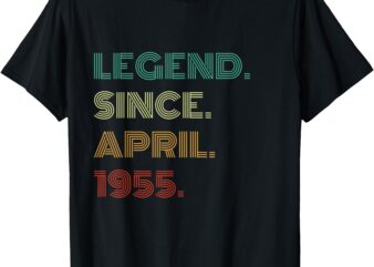 70 Years Old Legend Since April 1955 70th Birthday T-Shirt