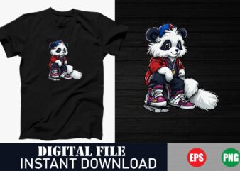 Cute Cartoon Panda T-Shirt, Kawaii Panda Bear Graphic Tee, Adorable Panda Lover T-Shirt, Playful Panda Cartoon Design