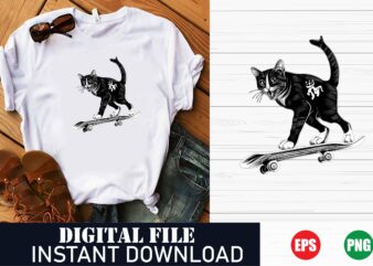 Cool Cat Vector T-Shirt, Cute Kitty Cat Graphic Tee, Funny Cat Lover T-Shirt