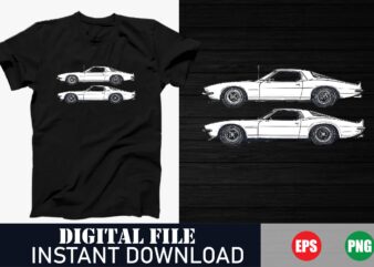 Classic Car Vector T-Shirt Design, Speed Demon Car T-Shirt, Vintage Muscle Car Graphic Tee, Car Lover Vector Design