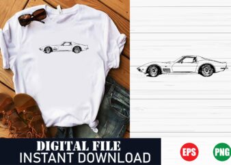 Classic Car Vector T-Shirt Design, Vintage Muscle Car Graphic Tee, Speed Demon Racing Car T-Shirt