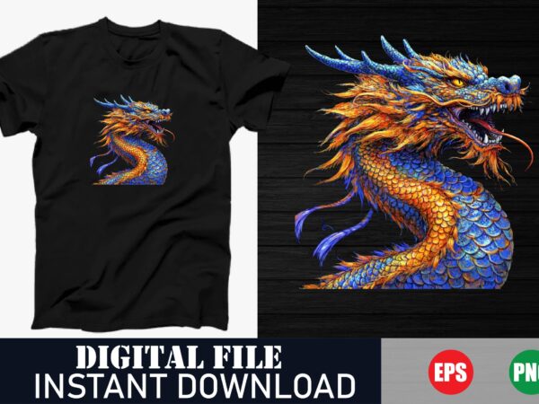 Colorful cartoon dragon t-shirt, cute dragon vector tee, fantasy dragon cartoon t-shirt, kawaii dragon design tee